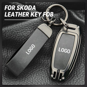 Suitable for Skoda car cars - genuine leather key cover